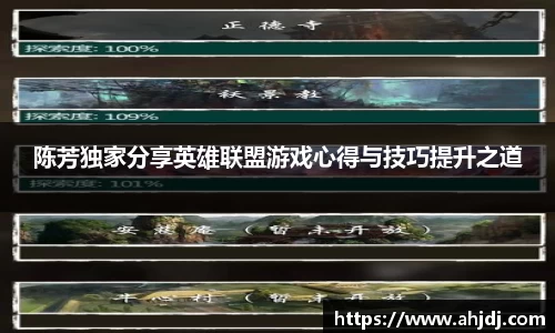陈芳独家分享英雄联盟游戏心得与技巧提升之道
